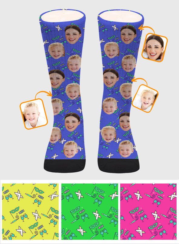 Custom Face Party Pattern - Personalized Mother Socks
