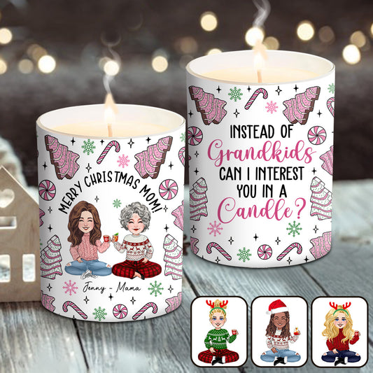 Instead Of Grandkids - Gift for mom - Personalized Candle With Wooden Lid