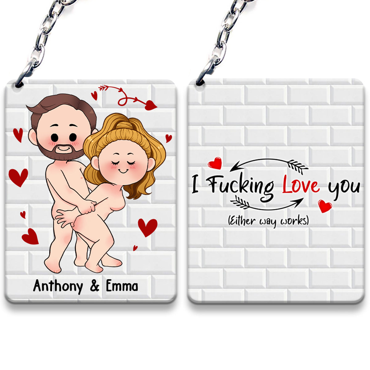 I Just Want You To Be Happy - Couple gift for husband, wife, boyfriend, girlfriend - Personalized Keychain