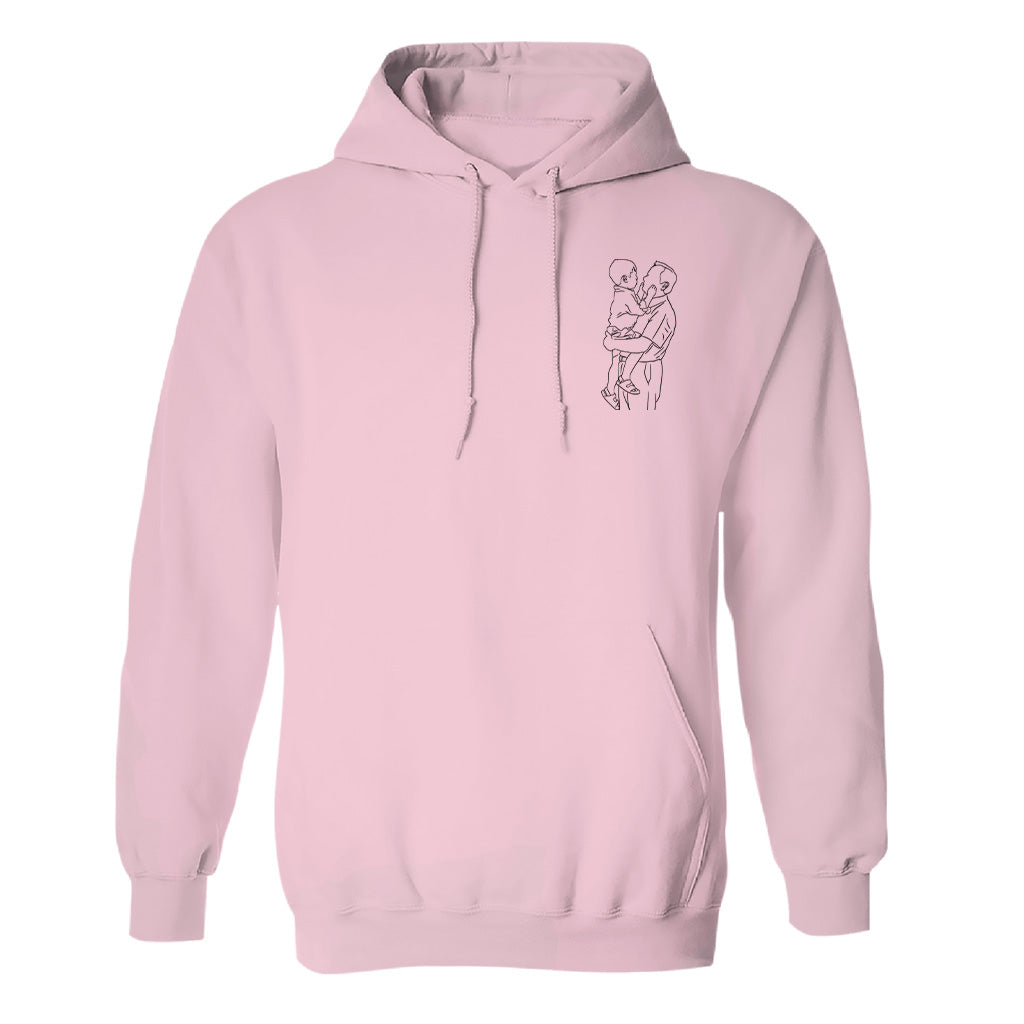 Custom Line Art - Personalized Grandpa Embroidered Hoodie