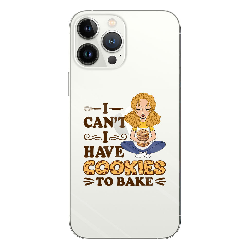 I Can't I Have Cookies To Bake - Personalized Baking Clear Phone Case