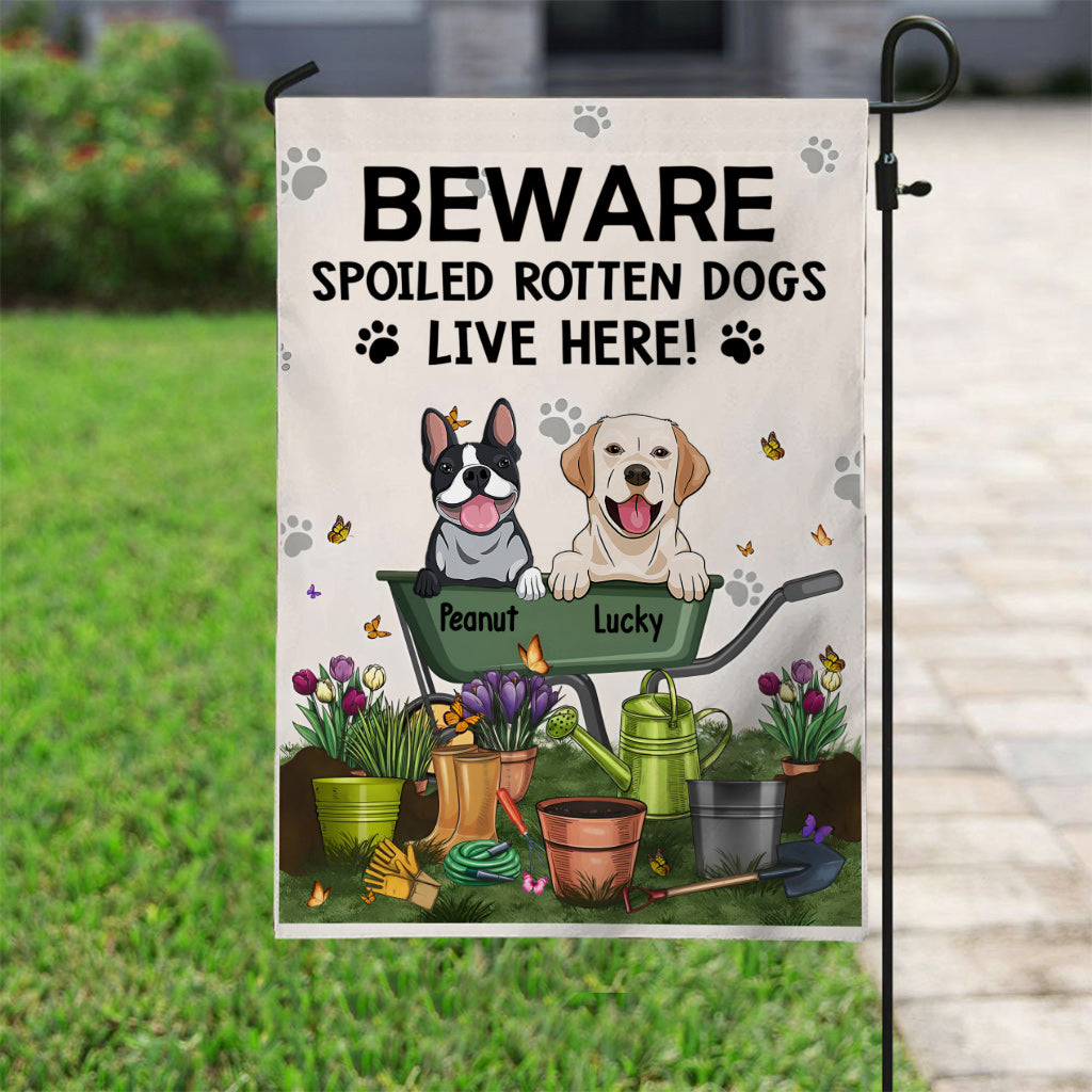 Beware Of The Dog - Personalized Gardening Garden Flag