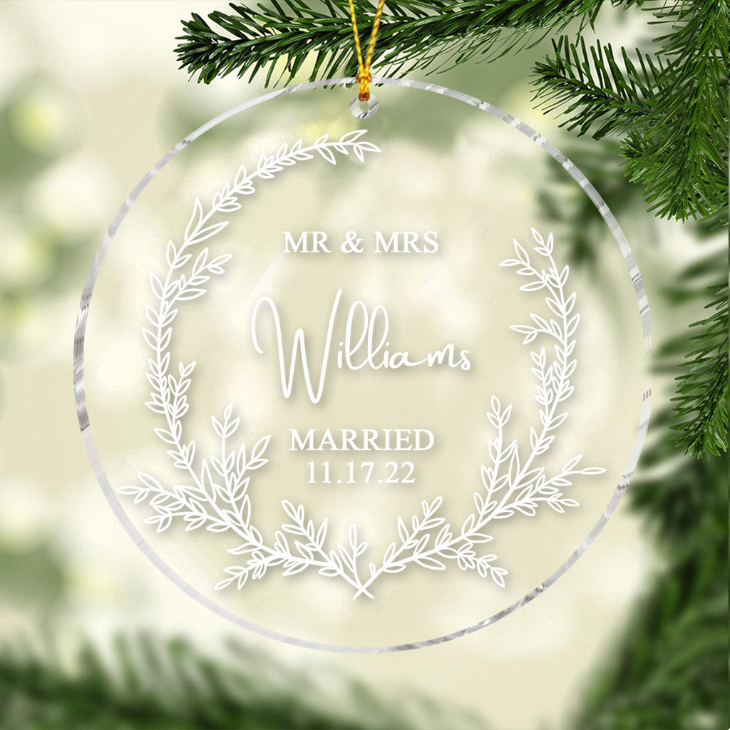 Our First Christmas As Mr & Mrs - Personalized Husband And Wife Ornament