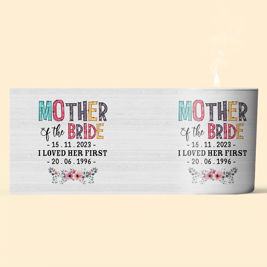 Mother Of The Bride - Personalized Mother Candle With Wooden Lid