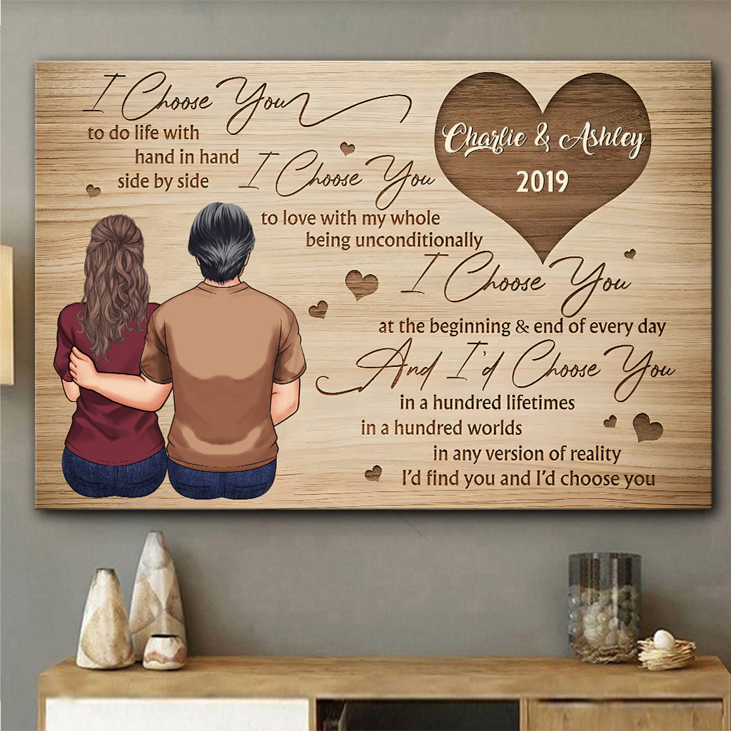 I Choose You - Personalized Couple Canvas And Poster