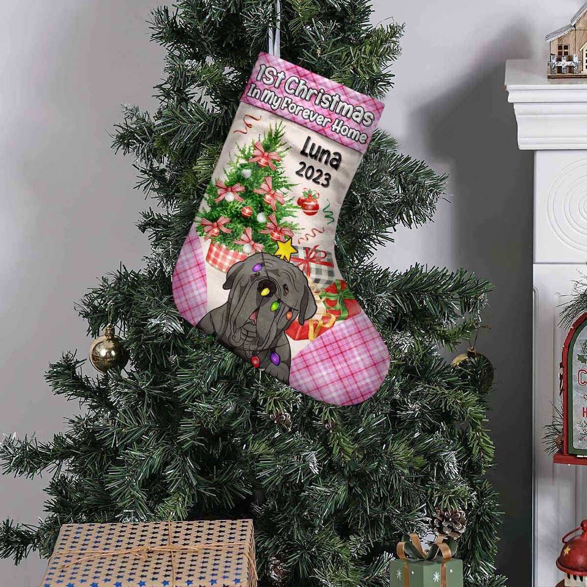 Mon premier Noël - Chaussettes de Noël personnalisées pour chiens
