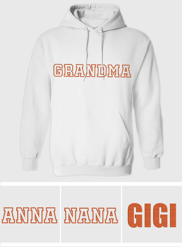Personalisierter, bestickter Hoodie für Oma – individueller Name