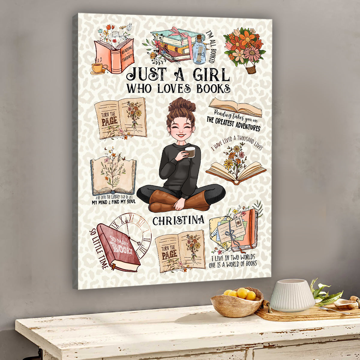 Just A Girl Who Loves Books - Personalized Book Canvas And Poster