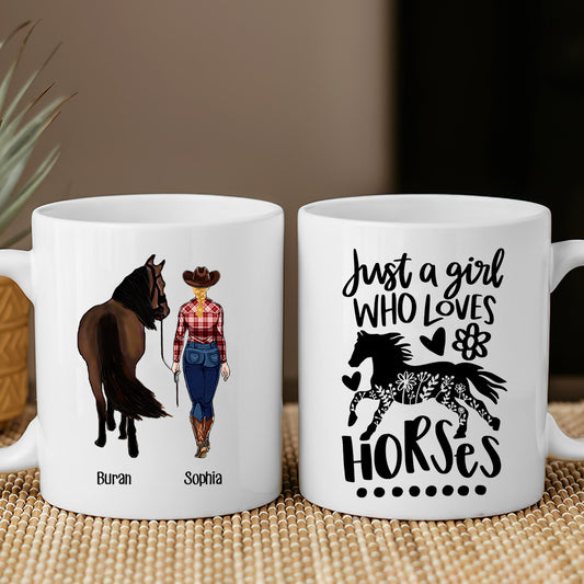 Just A Girl Who Loves Horses - Personalized Horse Mug