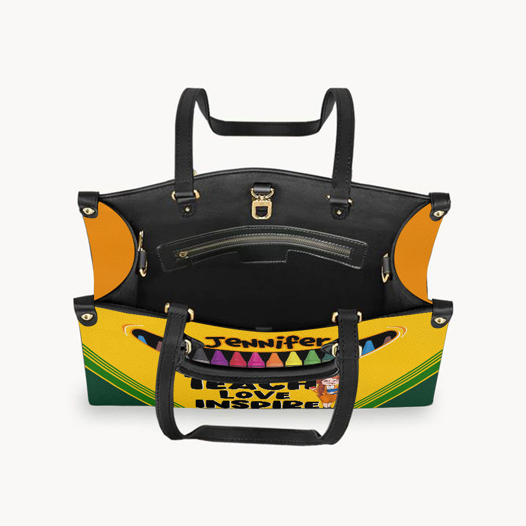 Positive Affirmations Butterfly - Personalized Butterfly Leather handbag