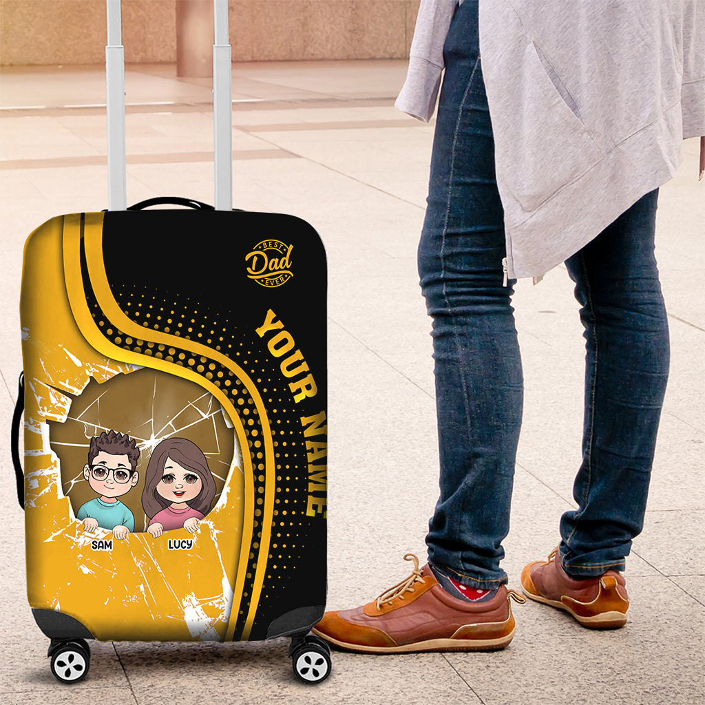 Best Dad Ever - Personalized Father Luggage Cover
