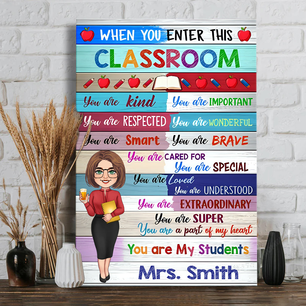 Colorful Classroom - Personalized Teacher Canvas And Poster
