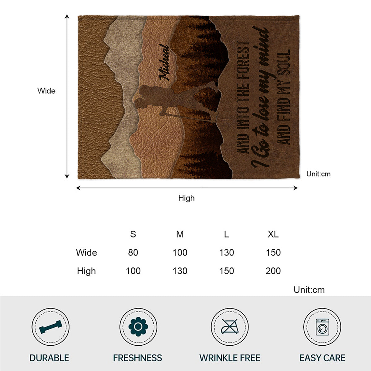 Und hinein in den Wald gehe ich - Personalisierte Wanderdecke