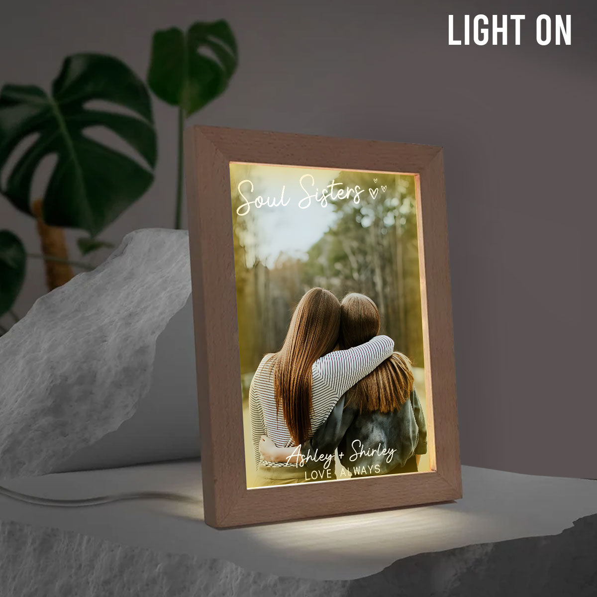 Besties Love Always - Personalized Bestie Light Photo Frame