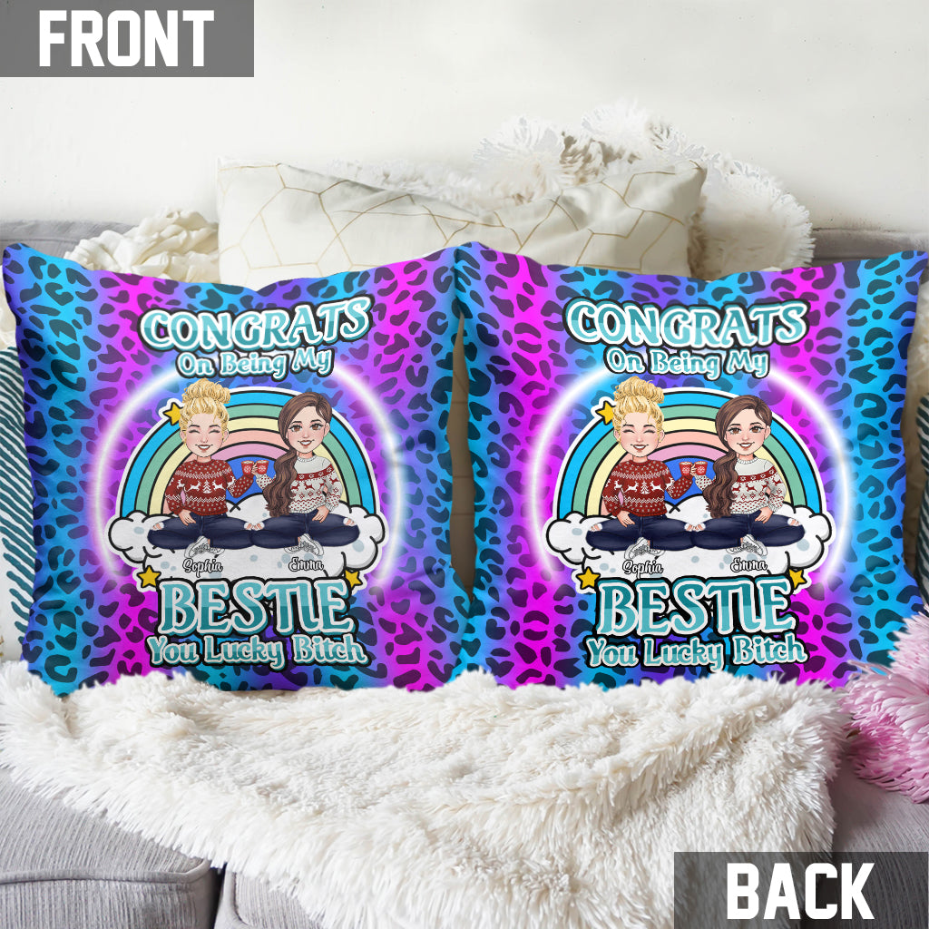 Congrats On Being My Beties - Gift for friend - Personalized Throw Pillow
