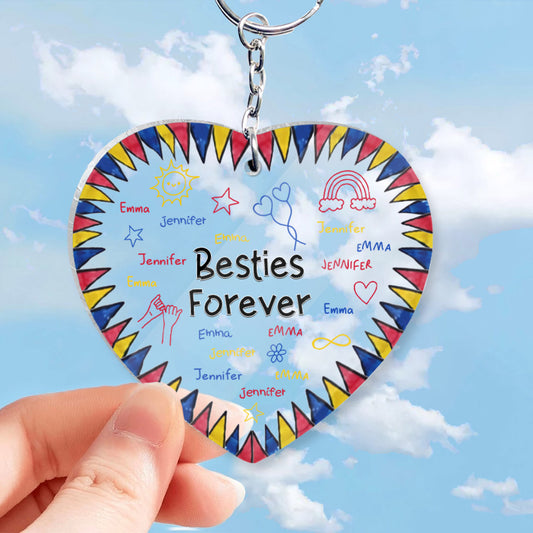 Besties Forever - Gift for friend - Personalized Transparent Keychain