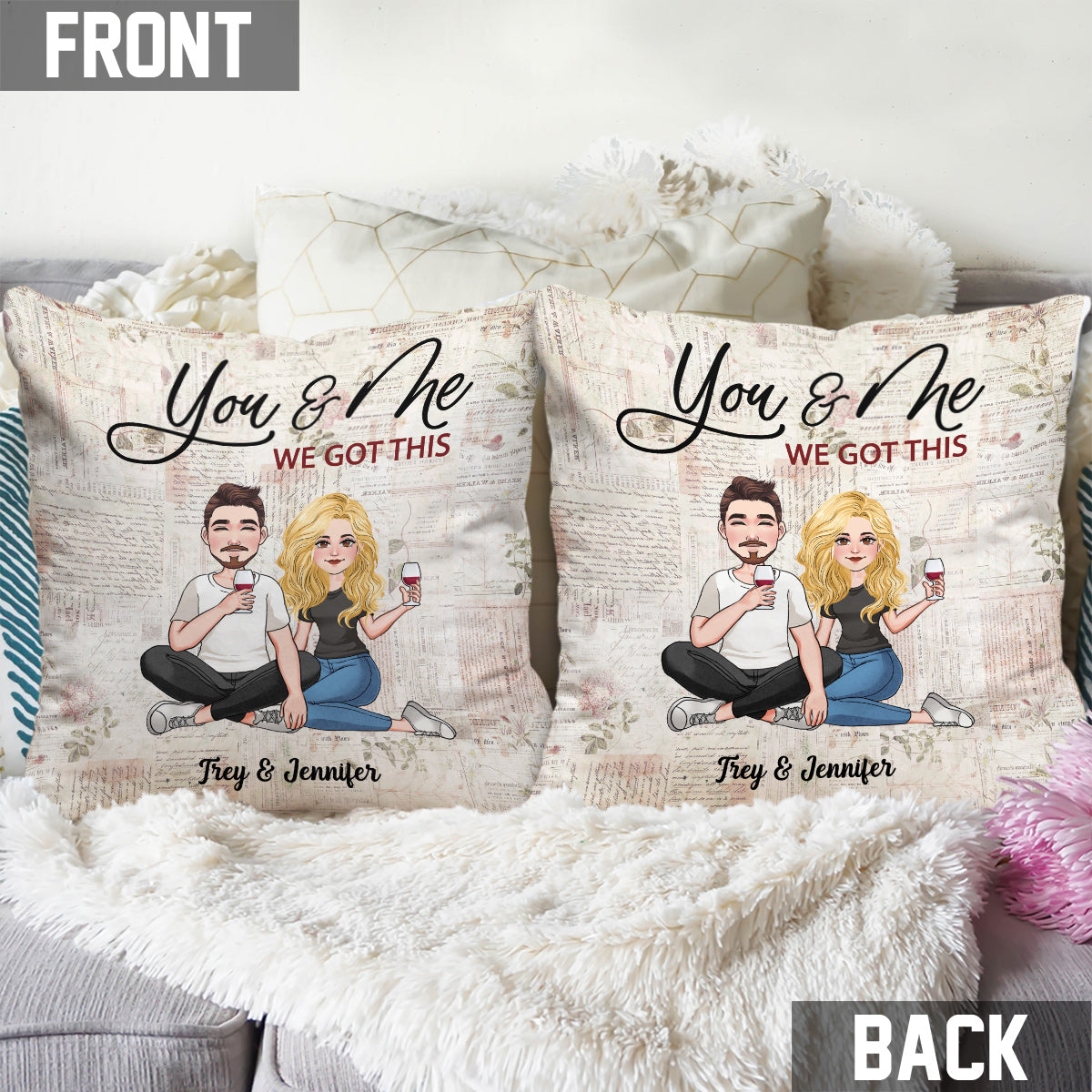 You And Me We Got This - Personalized Couple Throw Pillow