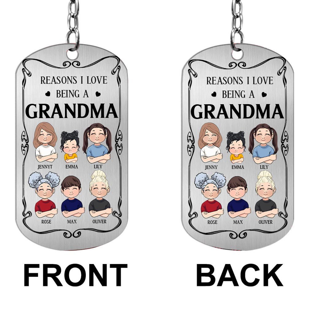 Resons I Love Being A Poppy - Gift for grandpa, grandma, mom, dad, uncle, aunt, brother, sister - Personalized Stainless Steel Keychain