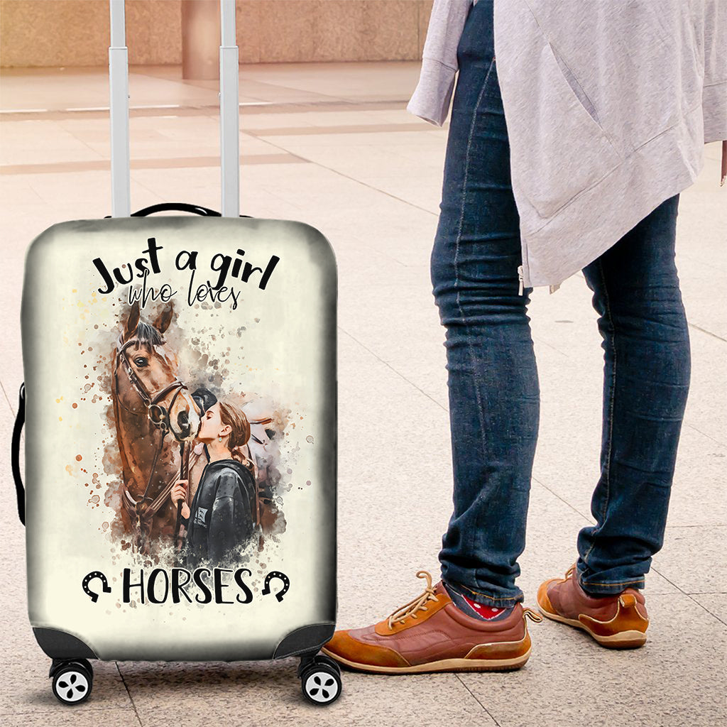 Just A Girl Who Loves Horses - Personalized Horse Luggage Cover