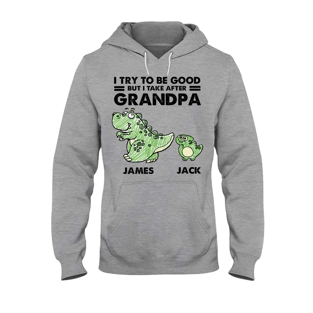 Ich bin ganz nach meiner Oma/meinem Opa gekommen – Geschenk für Opa – Personalisiertes T-Shirt und Hoodie