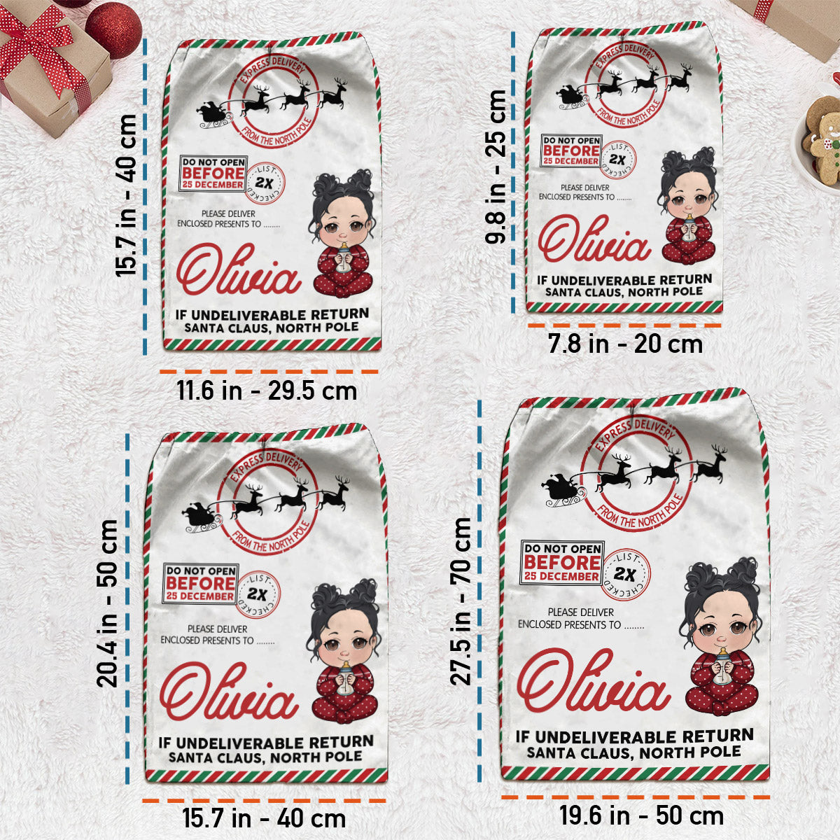 Do Not Open Before 25 December - Personalized Family Drawstring Tote Bag