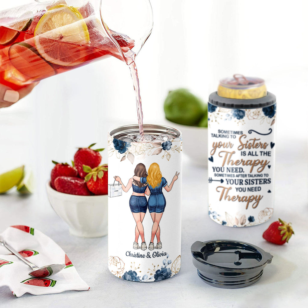 Talking To Your Sister - Personalized Bestie Can Cooler
