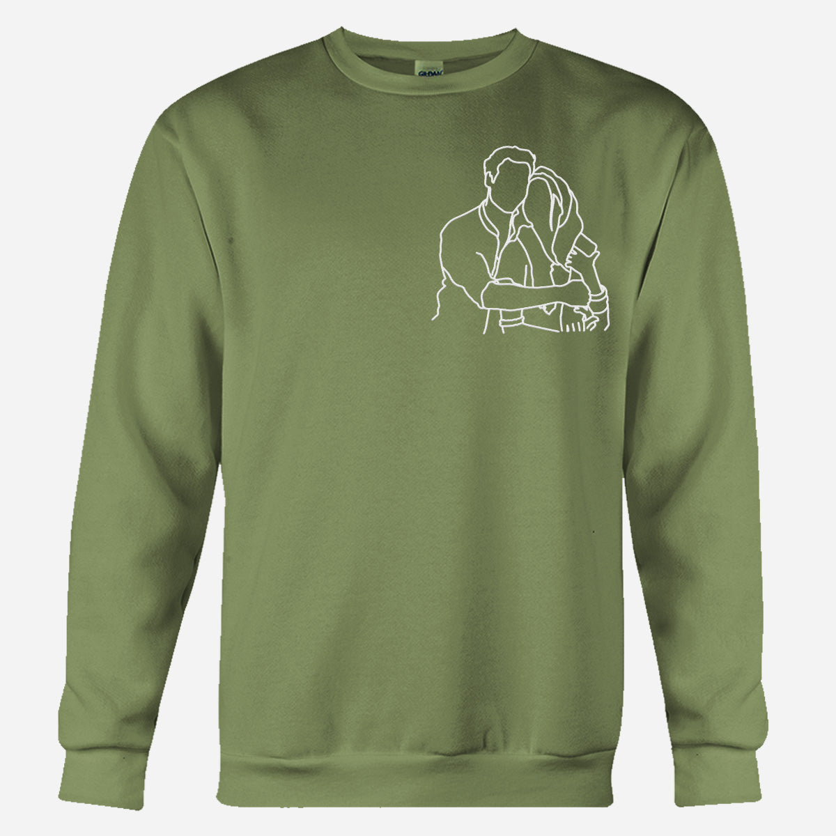 Custom Line Art - Personalized Couple Embroidered Sweater