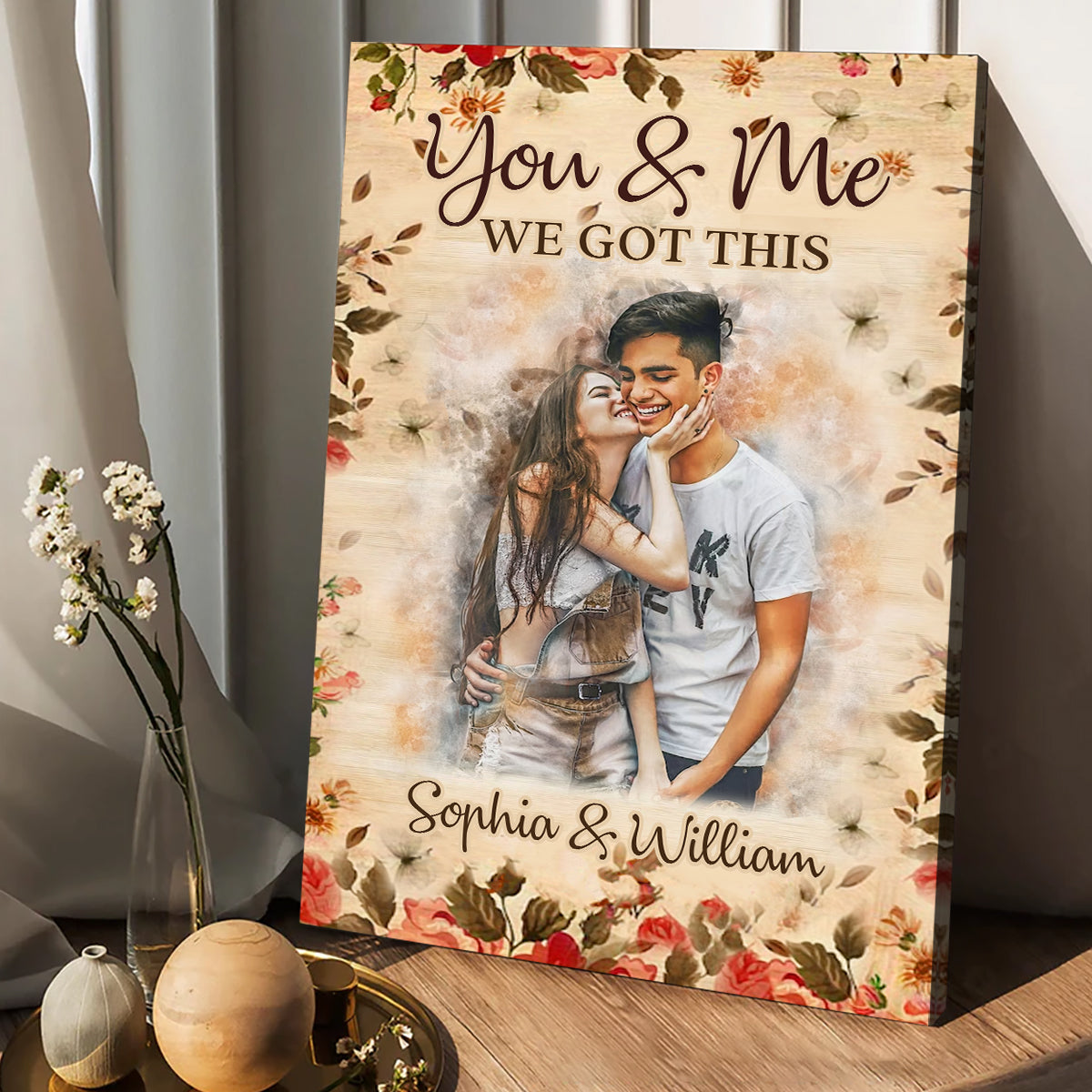 Watercolor Couple - Personalized Couple Canvas And Poster