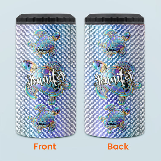 Salty Lil Beach - Personalized Turtle Can Cooler