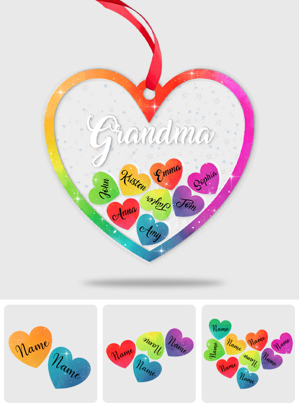 Oma und Enkelkinder – Geschenk für Oma – Personalisierter dreilagiger Schüttel-Ornament