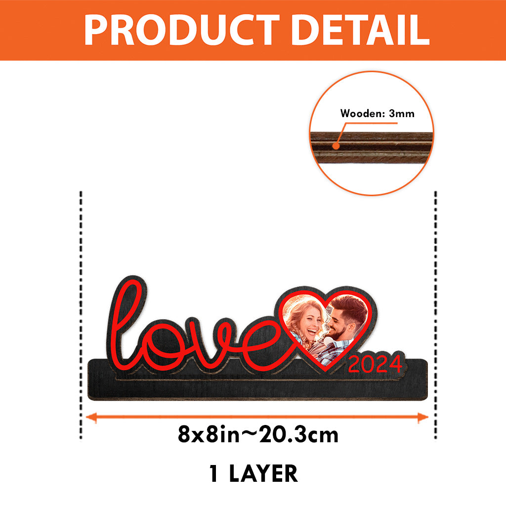 Love 2024 - Personalized Couple 1 Layered Big Freestanding