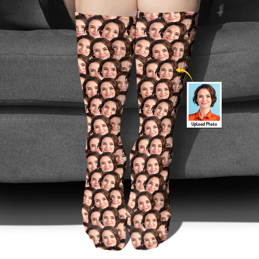 Individuell bedruckte Socken mit Gesicht – personalisierte Socken für Tanten