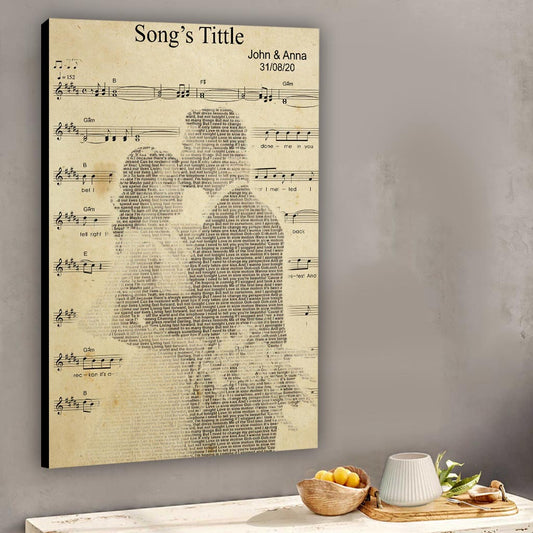First Dance Song Lyrics - Personalized Husband And Wife Canvas And Poster