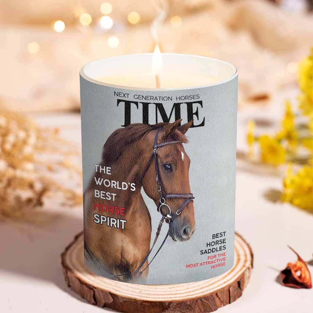 Magazine Covers - Personalized Horse Candle With Wooden Lid