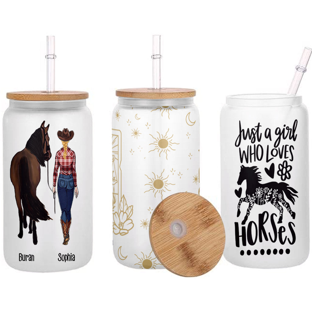 Just A Girl Who Loves Horses - Personalized Horse Can Glass