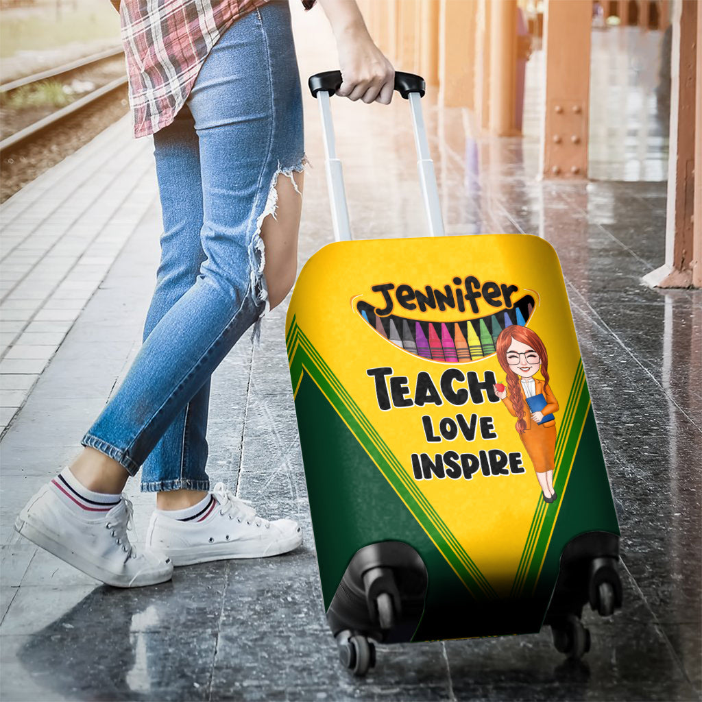 Teach Love Inspire - Personalized Teacher Luggage Cover