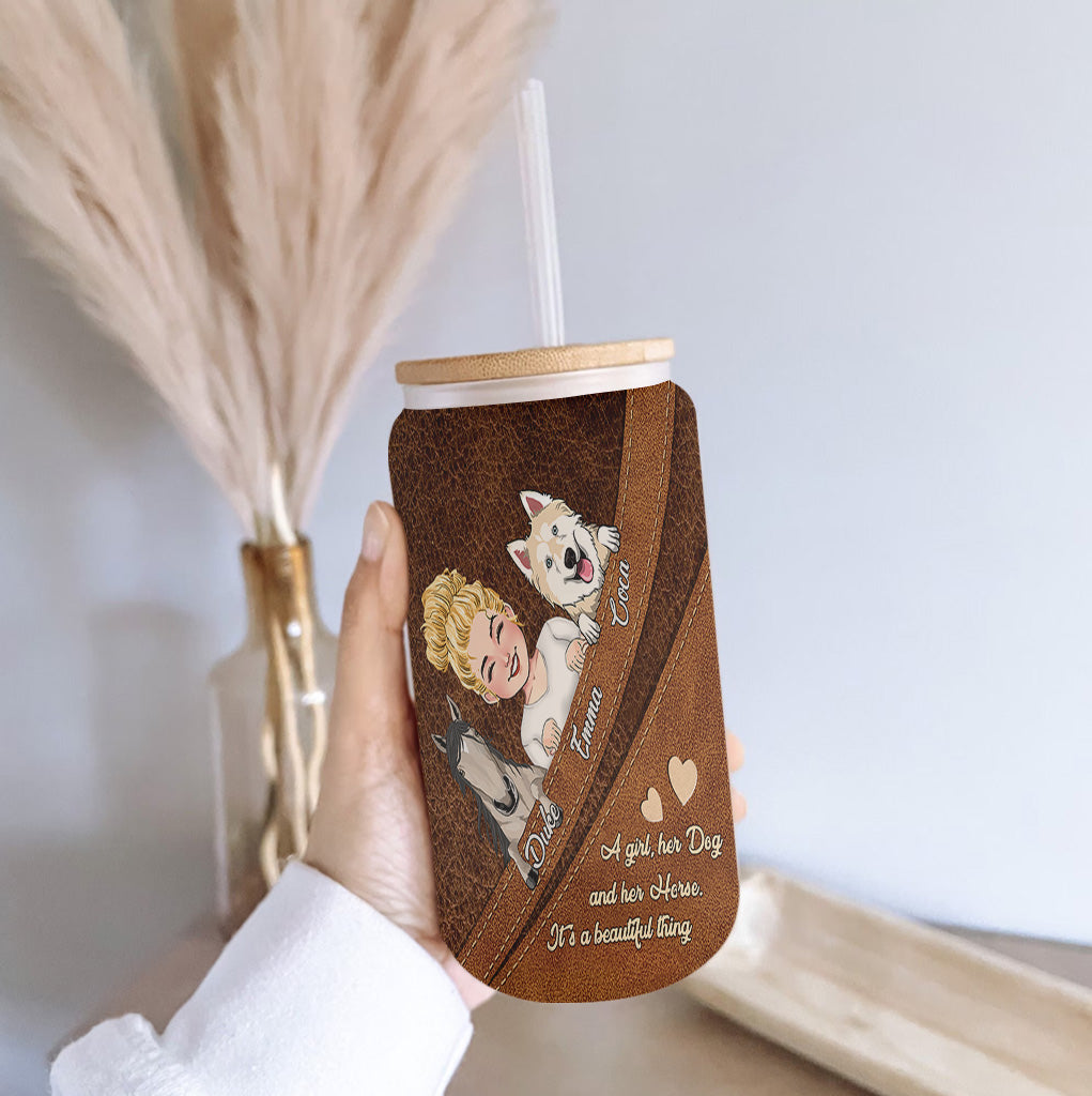What A Beautiful Thing - Personalized Horse Can Glass