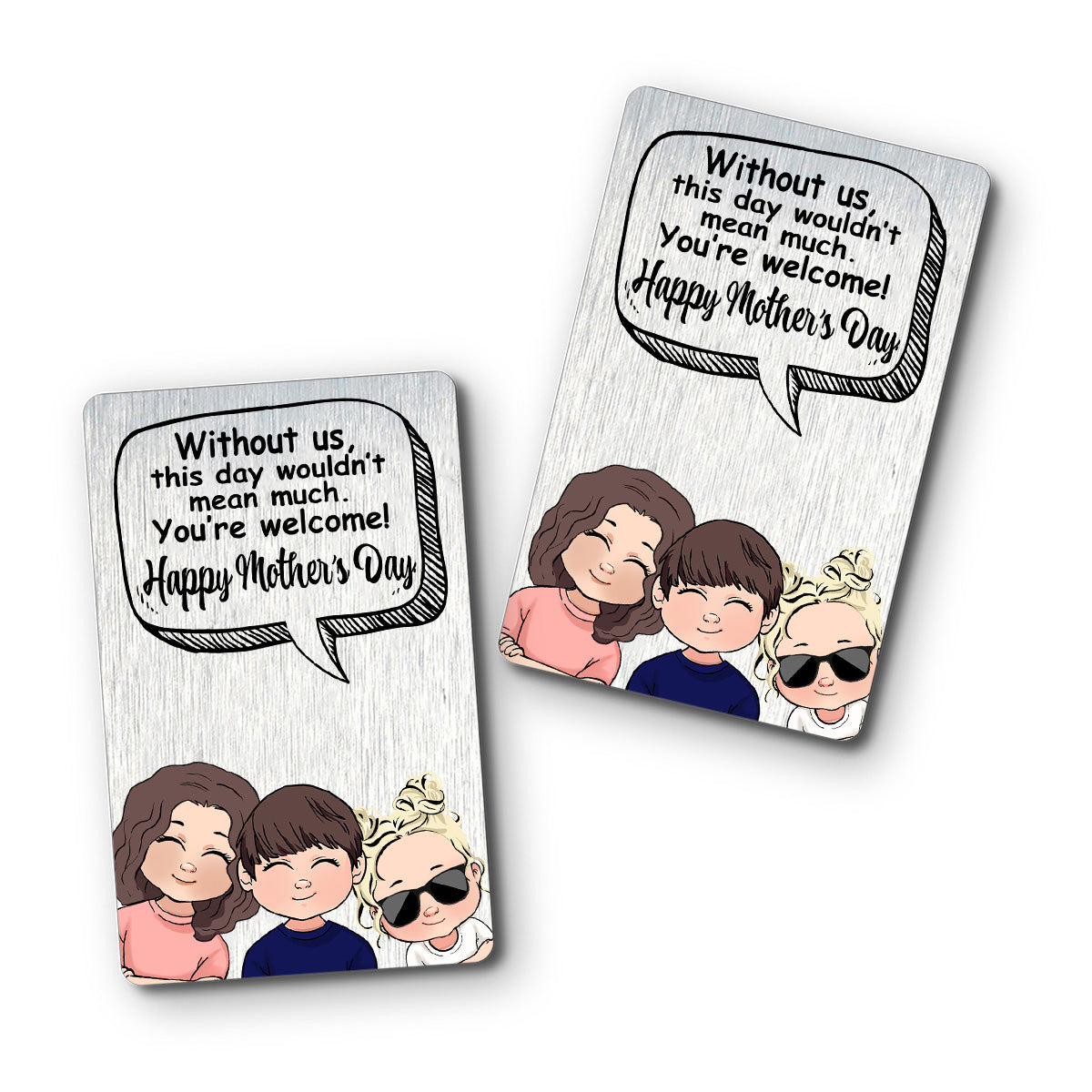 Without Me - Gift for dad, mom - Personalized Wallet Insert Card