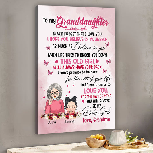 À ma petite-fille - Toile et affiche personnalisées pour grand-mère