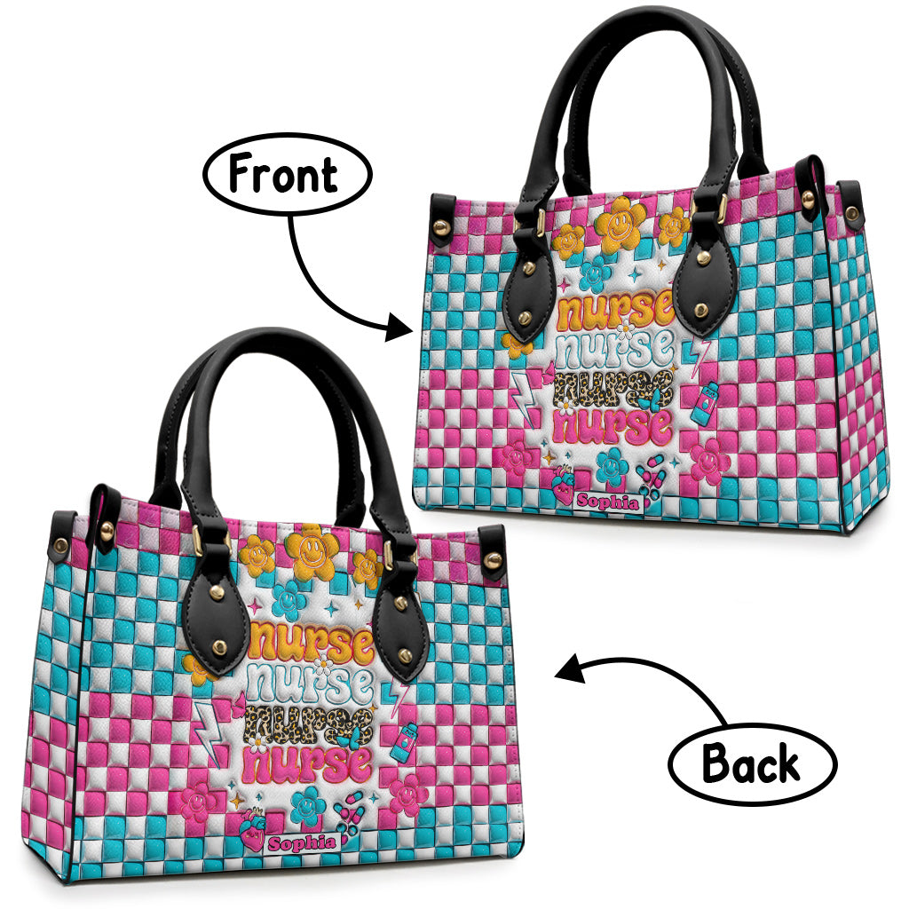 Nurse Life - Nurse gift for mom, her, wife, girlfriend, friend - Personalized Leather Handbag