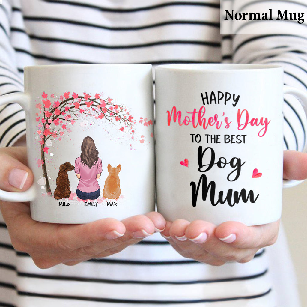 Alles Gute zum Muttertag an die beste Mama – Geschenk für Hundebesitzer – Personalisierte Tasse