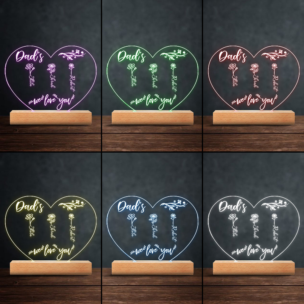 Mom’s Garden - Gift for grandma, mom, aunt, grandpa - Personalized Shaped Plaque Light Base