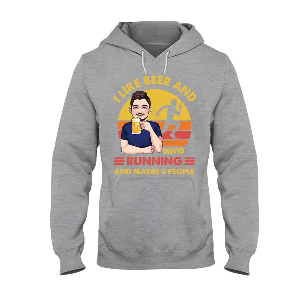I Like Beer And Running - Personalized Running T-shirt and Hoodie