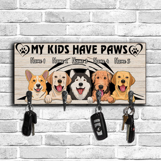 My Kids Have Paws - Personalized Dog Key Rack