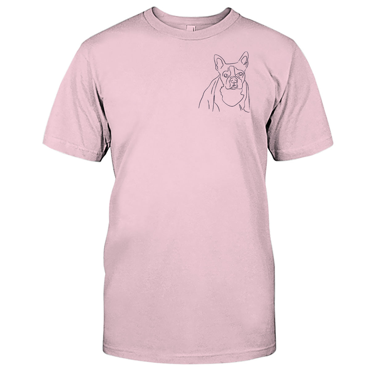 T-shirt brodé personnalisé avec motif de chien