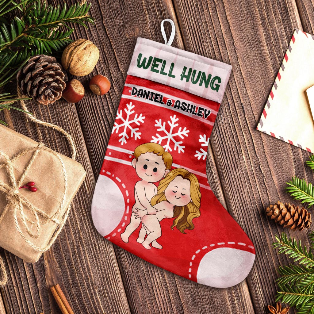 Well Hung - Personalized Couple Christmas Stockings