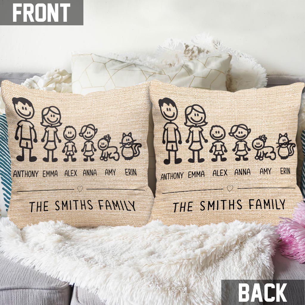 My Family - Personalized Family Throw Pillow