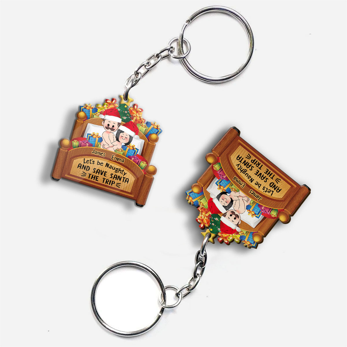 Let's Be Naughty - Personalized Couple Keychain