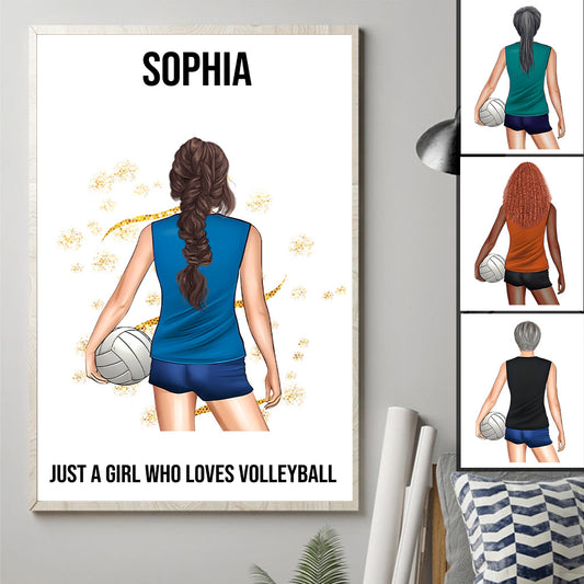 Just A Girl Who Loves Volleyball - Personalized Volleyball Canvas And Poster