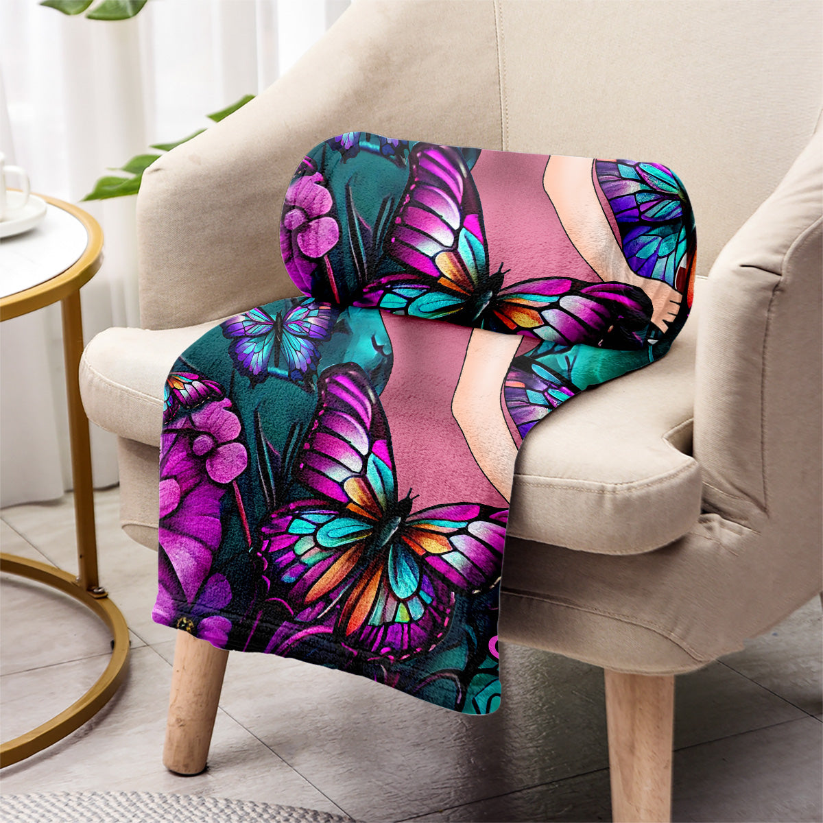 Just A Girl Who Loves Butterflies - Personalized Butterfly Blanket